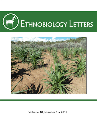 Ethnobiology Letters Cover, Volume 10, Issue 1, 2019